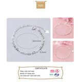 TrustDavis Sterling Silver Hollow Love Heart Chain Bracelet Women Lady Birthday