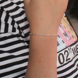 TrustDavis Sterling Silver Hollow Love Heart Chain Bracelet Women Lady Birthday