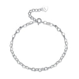 TrustDavis Sterling Silver Hollow Love Heart Chain Bracelet Women Lady Birthday