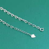 TrustDavis Sterling Silver Hollow Love Heart Chain Bracelet Women Lady Birthday