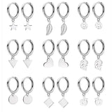 TrustDavis Silver Hanging Earrings with Various Charms