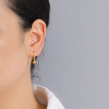 TrustDavis 925 Silver CZ Star Drop Hoop Earring For Daughter Girls Birthday Gift