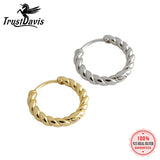 TrustDavis Sterling Silver Twist Hoop Earring for Women H0032