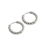 TrustDavis Sterling Silver Twist Hoop Earring for Women H0032