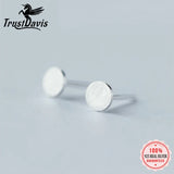 TrustDavis 925 Silver Tiny Round Stud Earrings Gift For Girls DS19