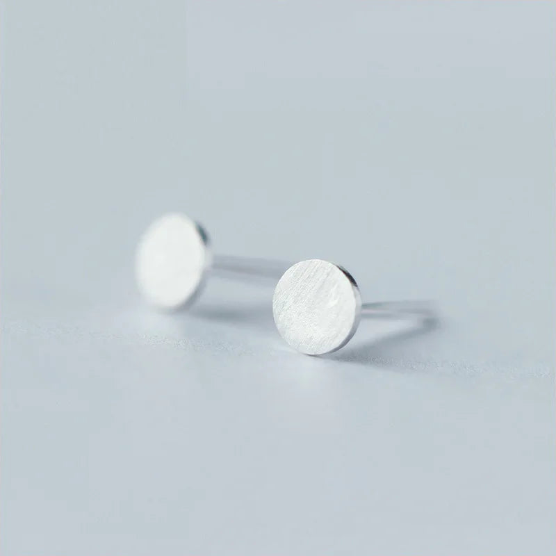 TrustDavis 925 Silver Tiny Round Stud Earrings Gift For Girls DS19