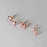 TrustDavis 925 Silver Kids Earring CZ Stud For Girls DT55