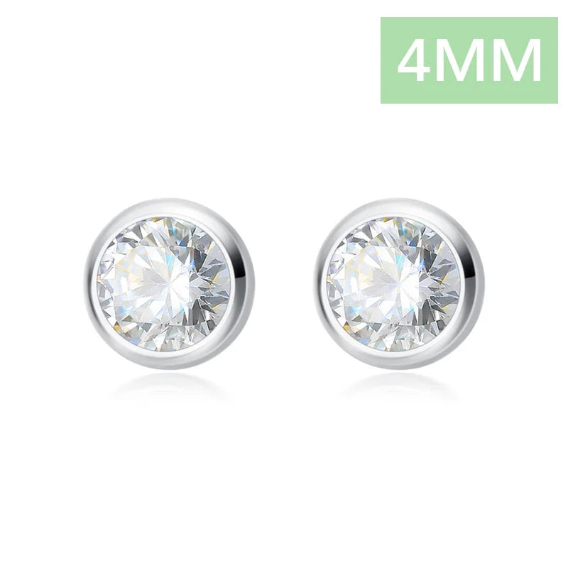 TrustDavis 925 Silver Kids Earring CZ Stud For Girls DT55