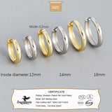 TrustDavis 925 Sterling Silver Wide Hoop Earring for Women Men