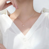 TrustDavis 925 Silver Moon Water Drop CZ Pendant Necklace For Women