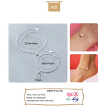 TrustDavis 925 Silver Pearl Double Layer Anklet Bangle For Women