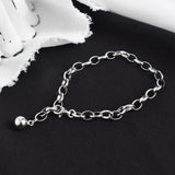 TrustDavis 925 Silver Beads Chain Bracelet Wedding Party S925 Jewelry