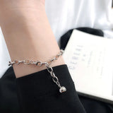 TrustDavis 925 Silver Beads Chain Bracelet Wedding Party S925 Jewelry