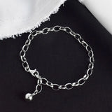 TrustDavis 925 Silver Beads Chain Bracelet Wedding Party S925 Jewelry