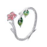 TrustDavis 925 Silver Ring Flower Tree Branch Size 6 7 8 Women Girls Jewelry