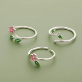 TrustDavis 925 Silver Ring Flower Tree Branch Size 6 7 8 Women Girls Jewelry