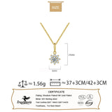 TrustDavis Sun Flower Pendant Necklace Zircon 925 Sterling Silver