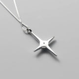 TrustDavis 925 Silver CZ Star Necklace Girls Women Birthday Wedding Gift