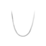 TrustDavis 925 Sterling Silver Snake Chain Clavicle Necklace for Women