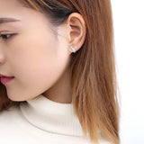 TrustDavis Cat on Moon Stud Earrings for Girls Kids Gift