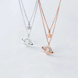 TrustDavis 925 Silver Star & Universe Love Necklace for Girls Women Wedding