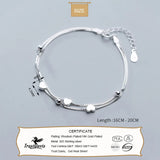 TrustDavis Sterling Silver Heart Beads Bracelet for Women