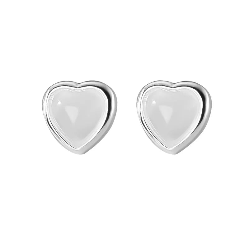 TrustDavis 925 Silver Sweet Love Stud Earrings Gift for Girls Xmas DS3431