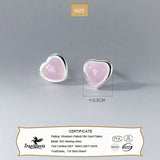 TrustDavis 925 Silver Sweet Love Stud Earrings Gift for Girls Xmas DS3431
