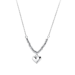 TrustDavis 925 Sterling Silver Heart Pendant Love Necklace For Women Girls