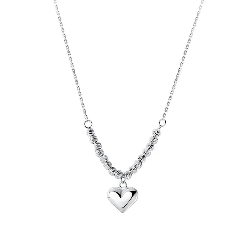 TrustDavis 925 Sterling Silver Heart Pendant Love Necklace For Women Girls