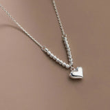 TrustDavis 925 Sterling Silver Heart Pendant Love Necklace For Women Girls