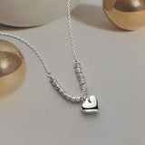 TrustDavis 925 Sterling Silver Heart Pendant Love Necklace For Women Girls