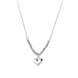 TrustDavis 925 Sterling Silver Heart Pendant Love Necklace For Women Girls