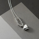 TrustDavis 925 Sterling Silver Heart Pendant Love Necklace For Women Girls