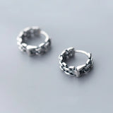 TrustDavis 925 Thai Silver Chain Hoop Geometric Ear Cuff Clip On Earrings