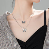 925 Silver Butterfly Necklace Thai Silver Insect Women Birthday Gift