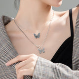 925 Silver Butterfly Necklace Thai Silver Insect Women Birthday Gift