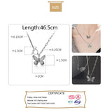 925 Silver Butterfly Necklace Thai Silver Insect Women Birthday Gift