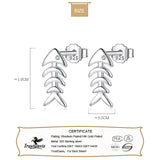 TrustDavis 925 Silver Fishbone Stud Earrings for Girls DS751