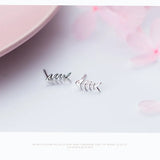 TrustDavis 925 Silver Fishbone Stud Earrings for Girls DS751