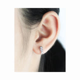 TrustDavis 925 Silver Fishbone Stud Earrings for Girls DS751