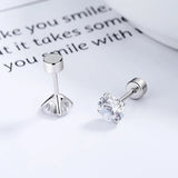TrustDavis 925 Sterling Zircon Stud Earrings