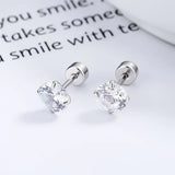 TrustDavis 925 Sterling Zircon Stud Earrings