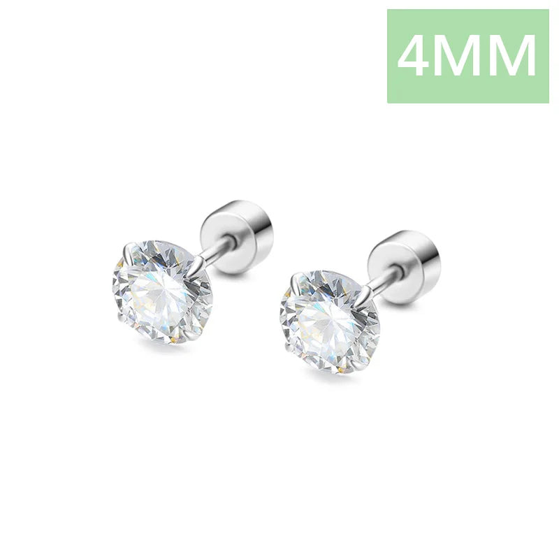 TrustDavis 925 Sterling Zircon Stud Earrings