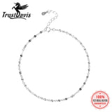 TrustDavis 925 Sterling Silver Babysbreath Chain Anklets For Women