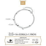 TrustDavis Double Layer Chain Heart Beads Bracelet - 925 Sterling Silver