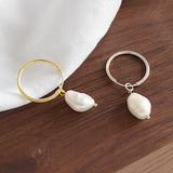 TrustDavis 925 Silver Baroque Freshwater Pearls Hoop Earrings Wedding Jewelry