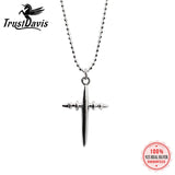 TrustDavis 925 Sterling Silver Cross Pendant Short Necklace For Women