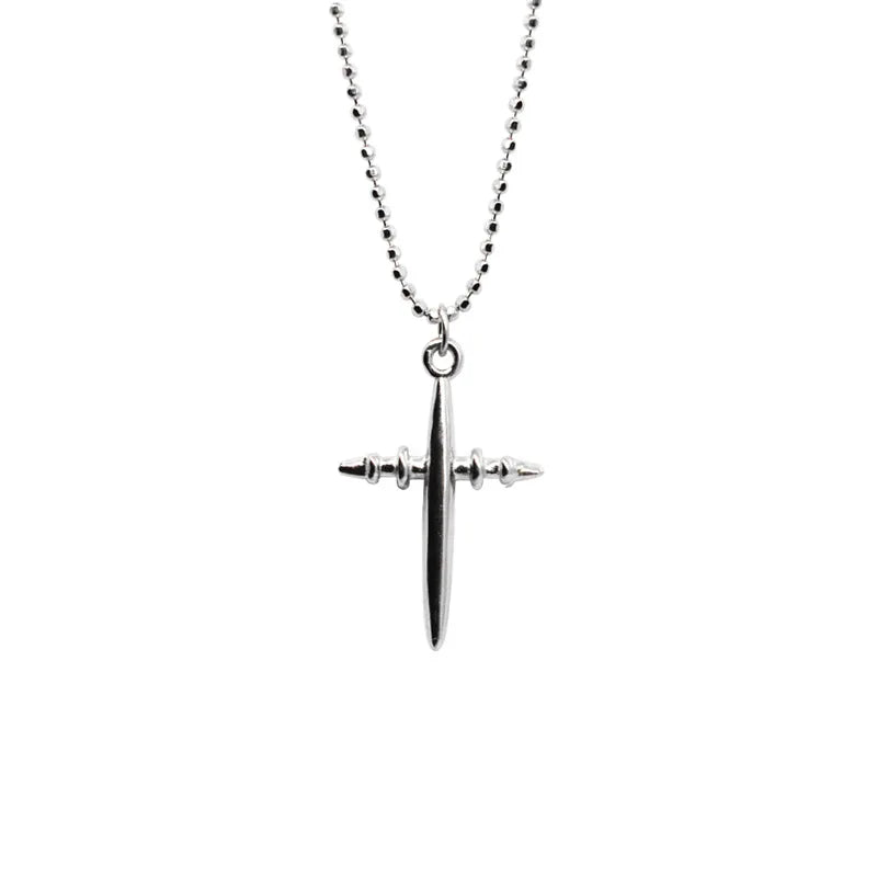 TrustDavis 925 Sterling Silver Cross Pendant Short Necklace For Women