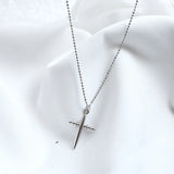 TrustDavis 925 Sterling Silver Cross Pendant Short Necklace For Women